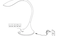 Dambera Skrivbordslampa 38cm LED 3000K 4,5W Svart