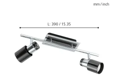 Davida Takspotlight 39cm GU10 LED 3000K 2x4,6W Nickel