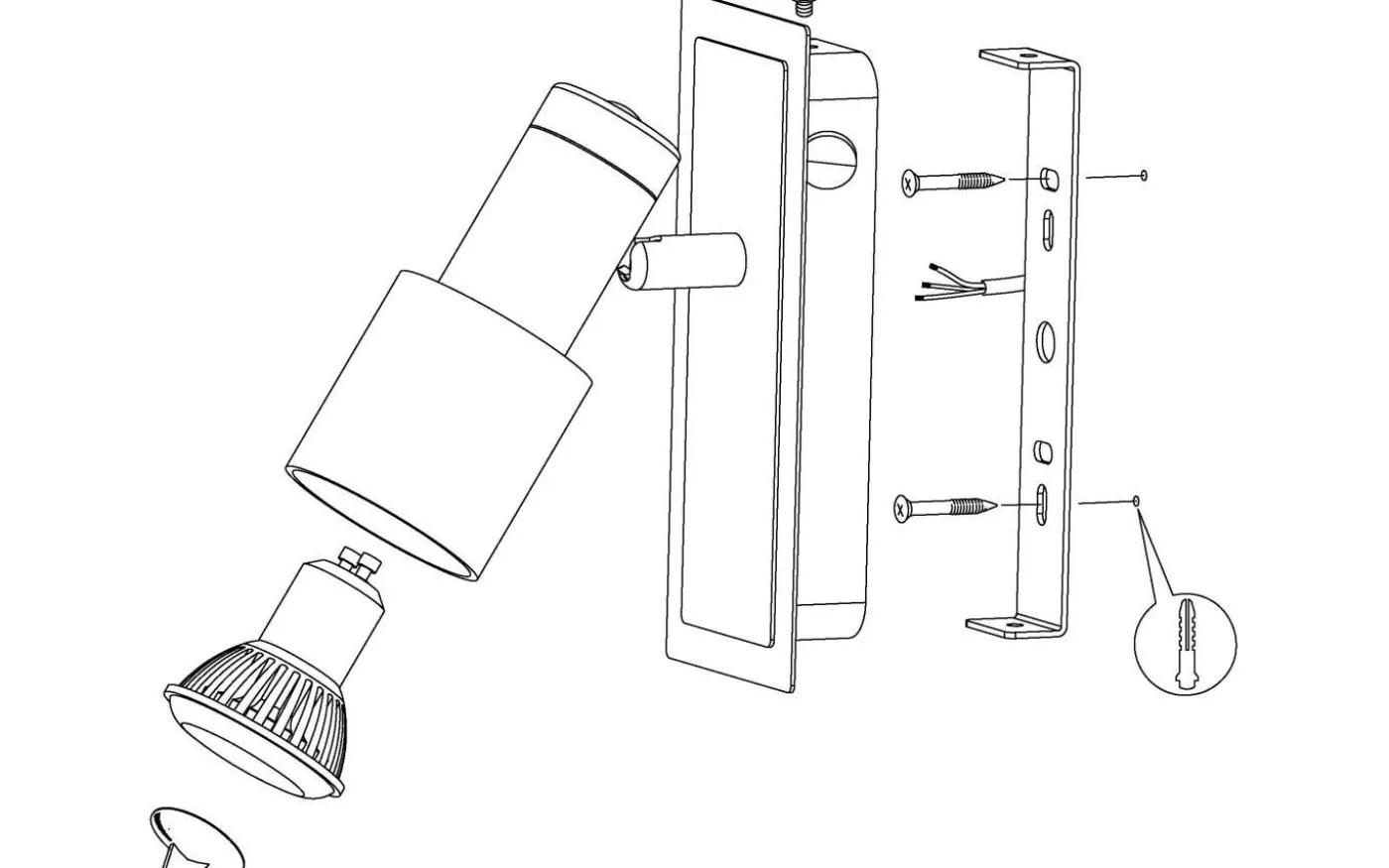 Davida Vägglampa LED 3000K 4,6W Nickel/Svart
