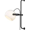 DC Vägglampa 52cm Opal/Svart Ek