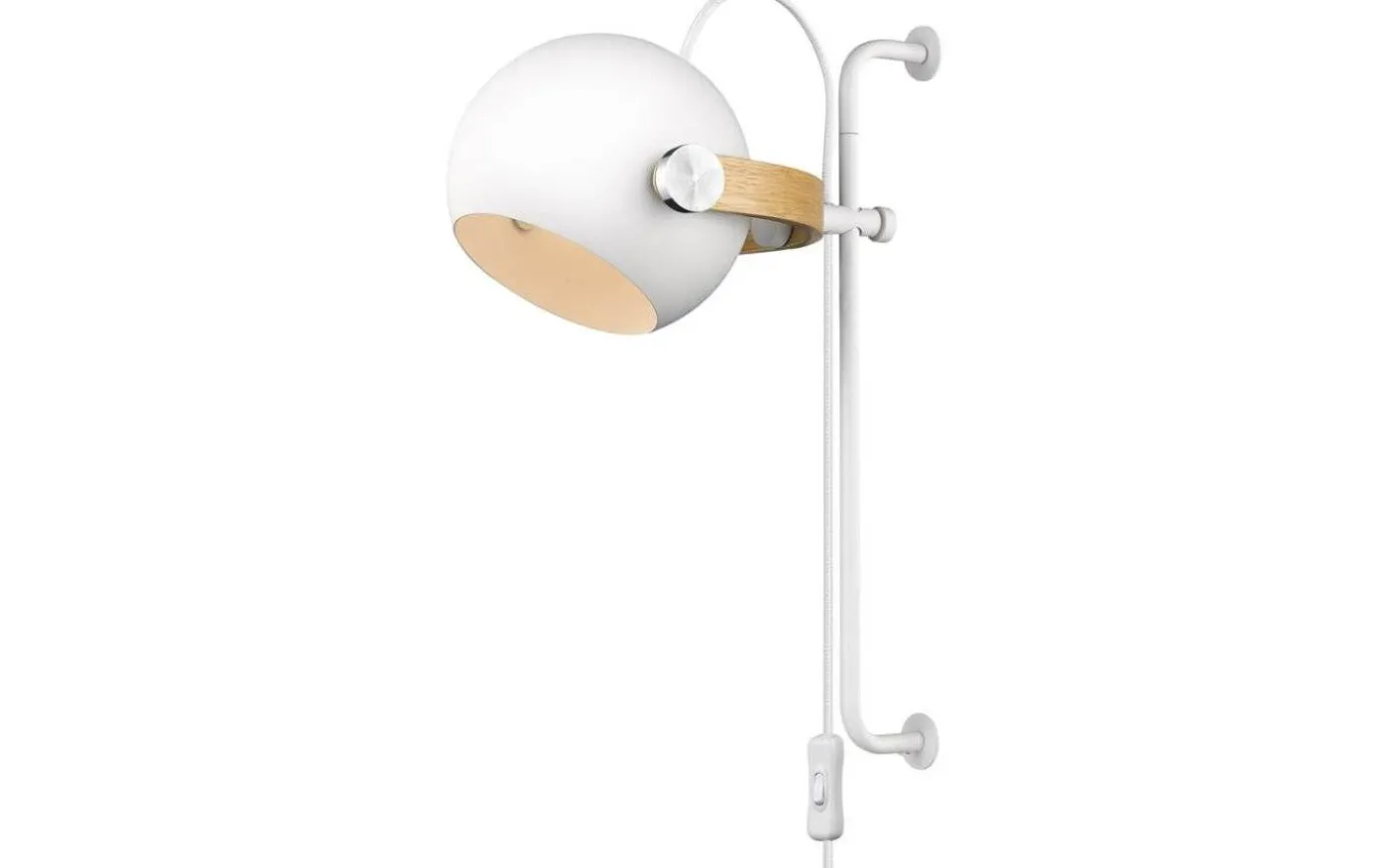 DC Vägglampa 52cm Vit/Ek