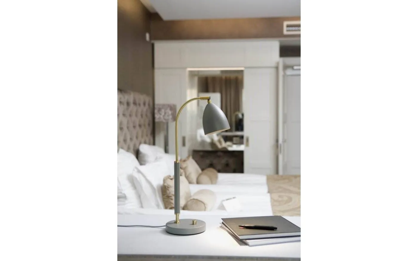 Deluxe Bordslampa 51cm LED GU5,3 Grå/Mässing