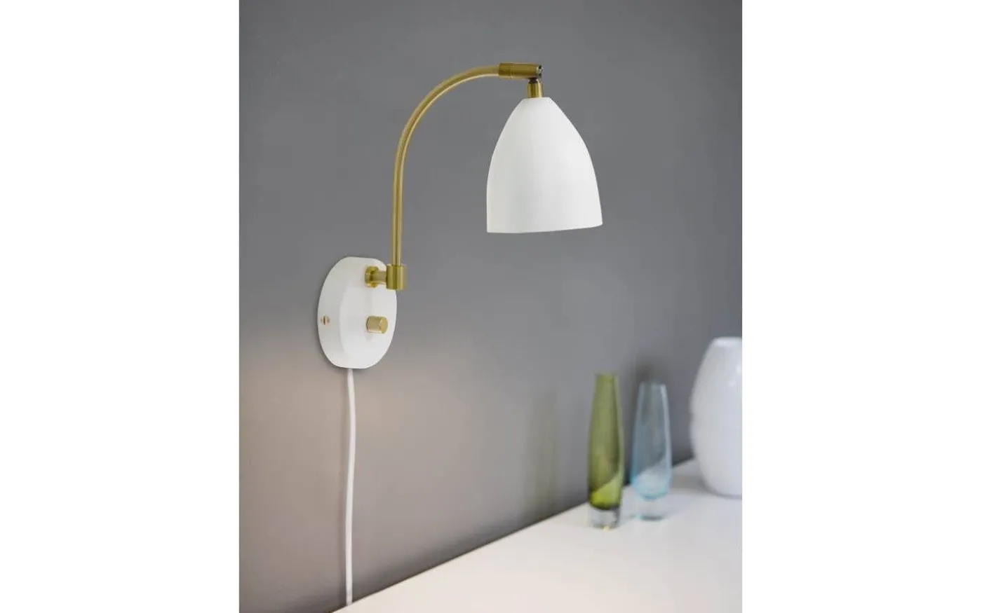 Deluxe Vägglampa LED GU5,3 Vit/Mässing