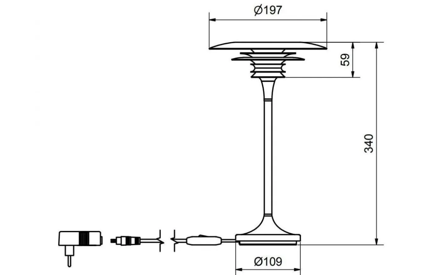 Diablo Bordslampa 35cm Svart/Röd