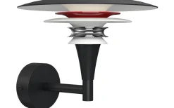 Diablo Vägglampa Mattsvart/Blankröd