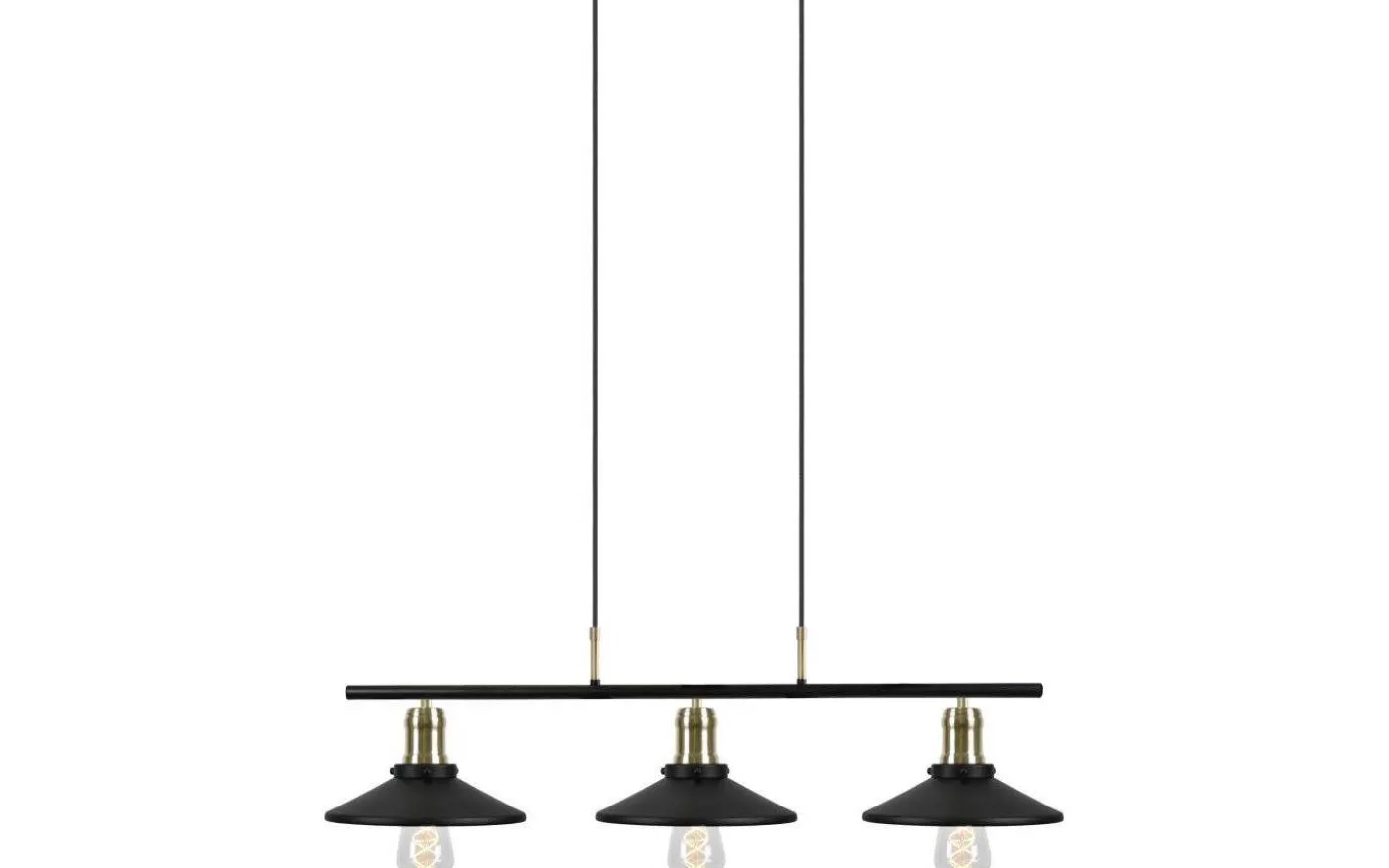 Disc 3 Taklampa 96cm 3xE27 Svart/Borstad Mässing