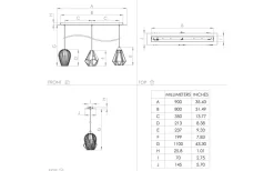 Distaff Taklampa 90cm Svart