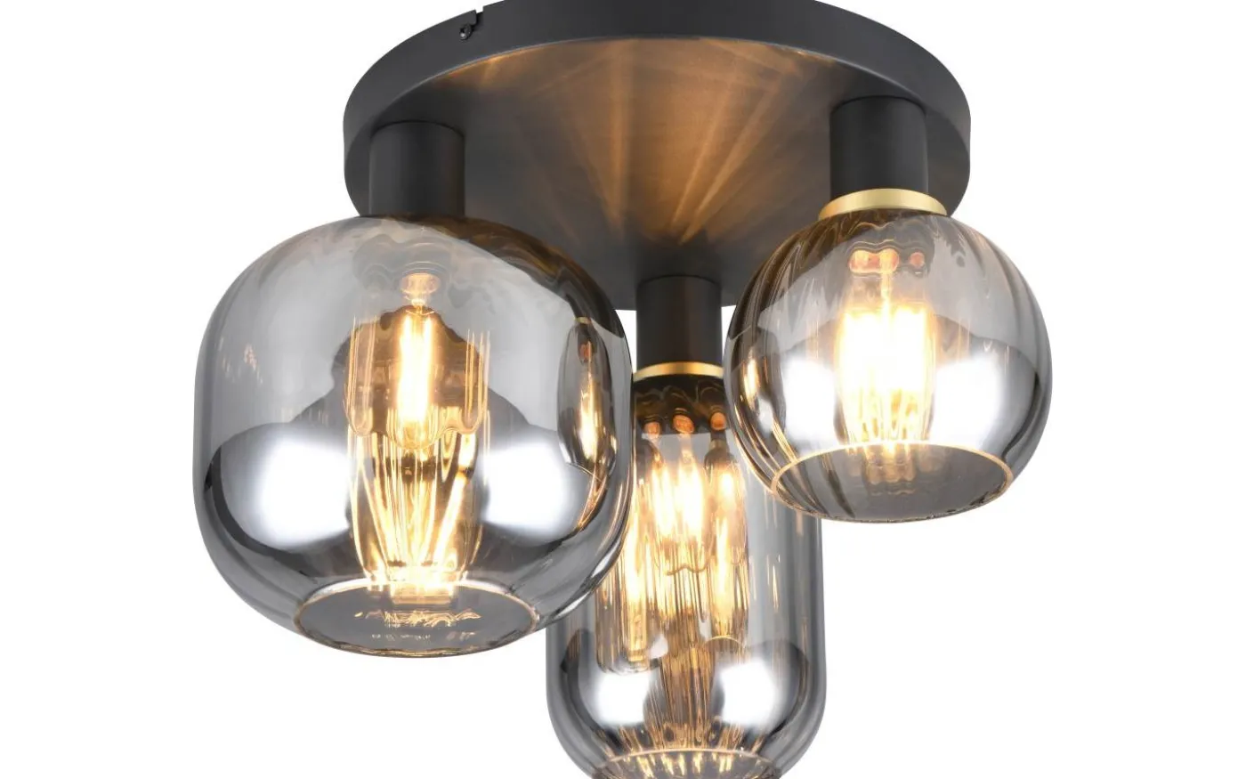 Diva Plafond 3-delad E27 mattsvart/förkromad