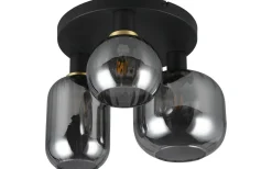 Diva Plafond 3-delad E27 mattsvart/förkromad