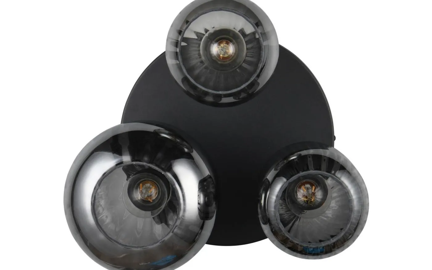 Diva Plafond 3-delad E27 mattsvart/förkromad