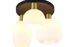Diva Plafond 3-delad E27 matt mässing/vit