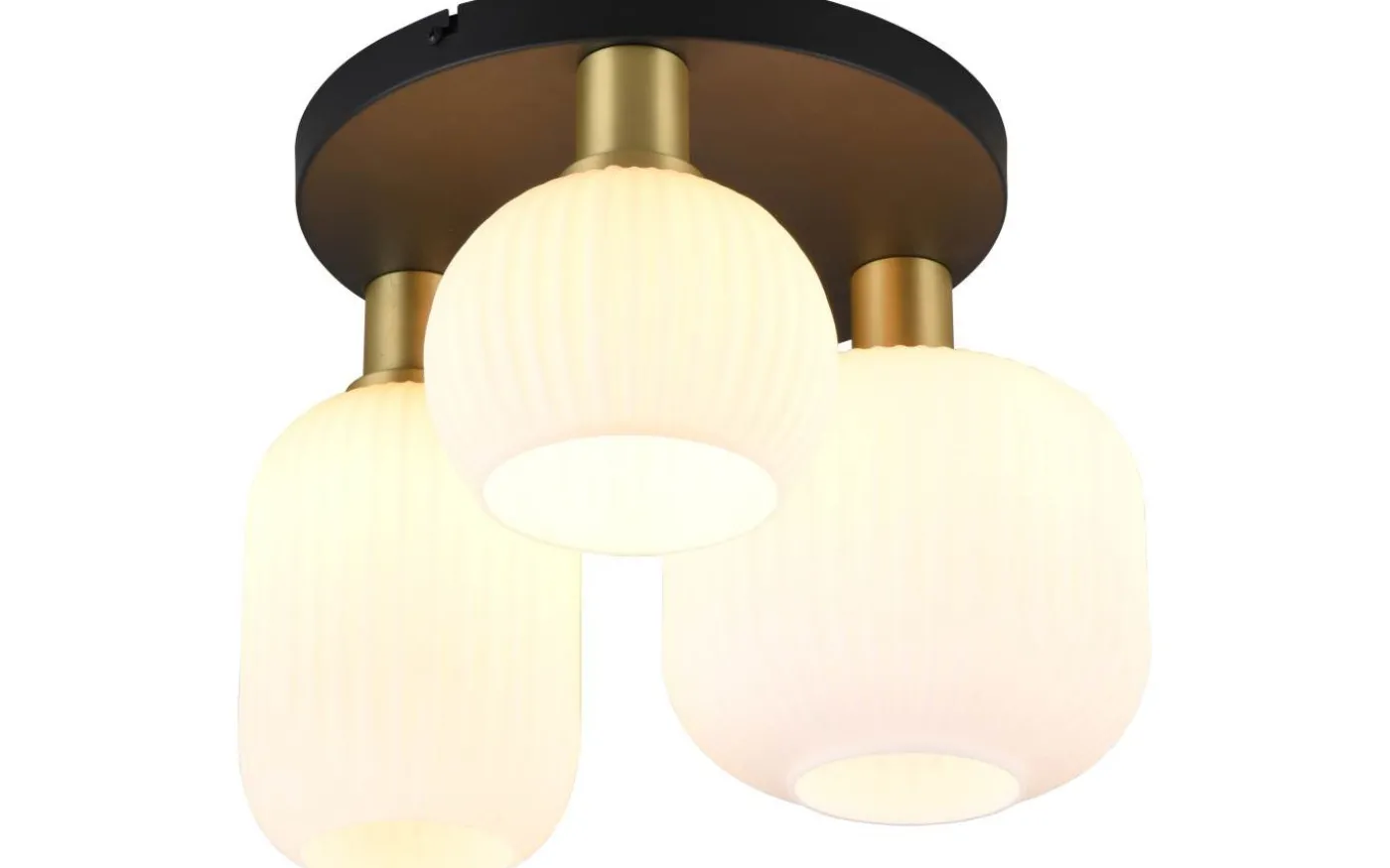 Diva Plafond 3-delad E27 matt mässing/vit