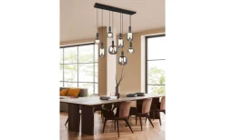 Diva Takpendel 6-delad E27 mattsvart/förkromad