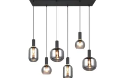 Diva Takpendel 6-delad E27 mattsvart/förkromad