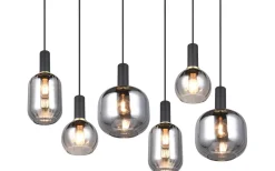 Diva Takpendel 6-delad E27 mattsvart/förkromad