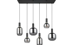 Diva Takpendel 6-delad E27 mattsvart/förkromad