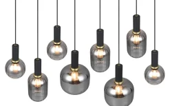 Diva Takpendel 8-delad E27 mattsvart/förkromad