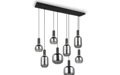 Diva Takpendel 8-delad E27 mattsvart/förkromad