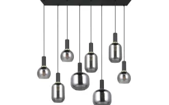 Diva Takpendel 8-delad E27 mattsvart/förkromad