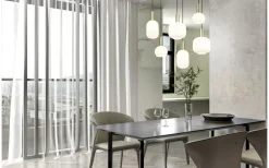 Diva Takpendel 6-delad E27 matt mässing/vit