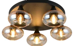 Divina Plafond 5-delad E14 matt svart/bärnsten