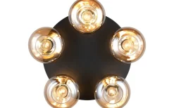 Divina Plafond 5-delad E14 matt svart/bärnsten