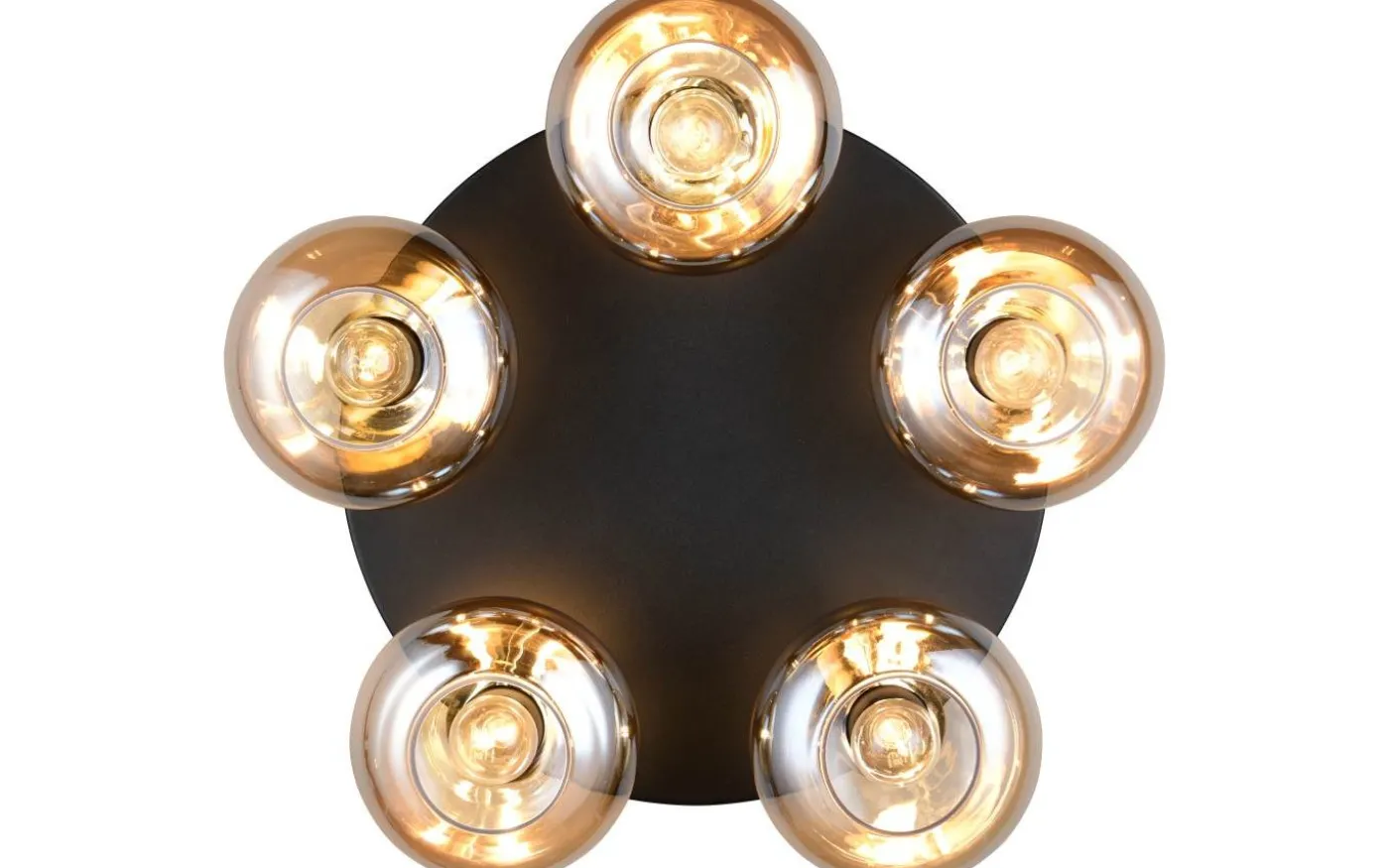 Divina Plafond 5-delad E14 matt svart/bärnsten