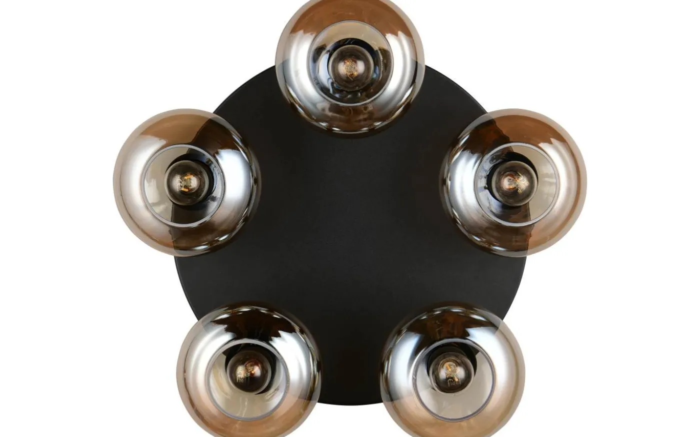 Divina Plafond 5-delad E14 matt svart/bärnsten