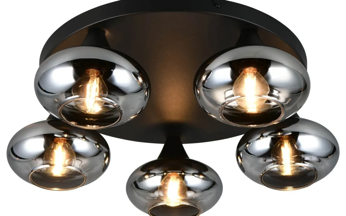 Divina Plafond 5-delad E14 matt svart/rökfärgad