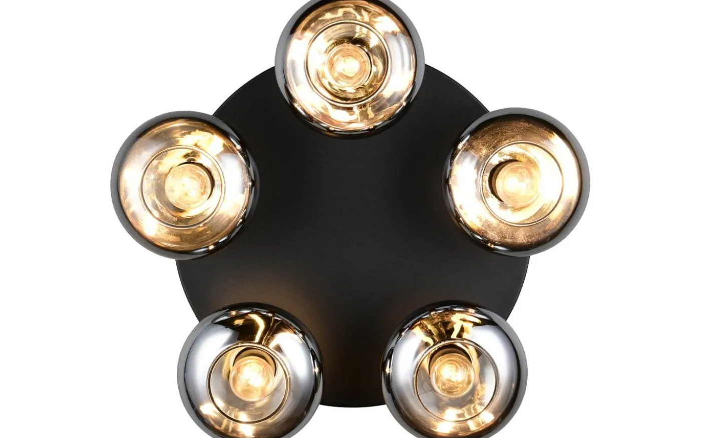 Divina Plafond 5-delad E14 matt svart/rökfärgad