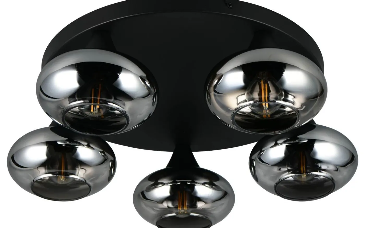 Divina Plafond 5-delad E14 matt svart/rökfärgad