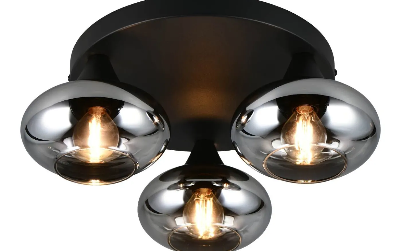 Divina Plafond 3-delad E14 matt svart/rökfärgad