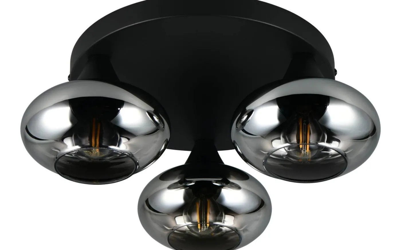 Divina Plafond 3-delad E14 matt svart/rökfärgad