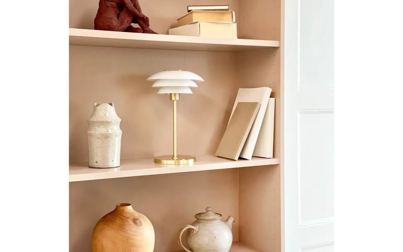 DL20 Uppladdningsbar Bordslampa 30cm LED 3000K 1,5W Opal/Mässing