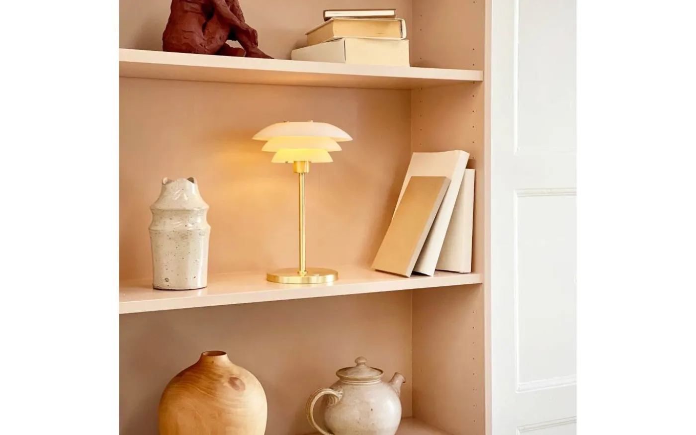 DL20 Uppladdningsbar Bordslampa 30cm LED 3000K 1,5W Opal/Mässing