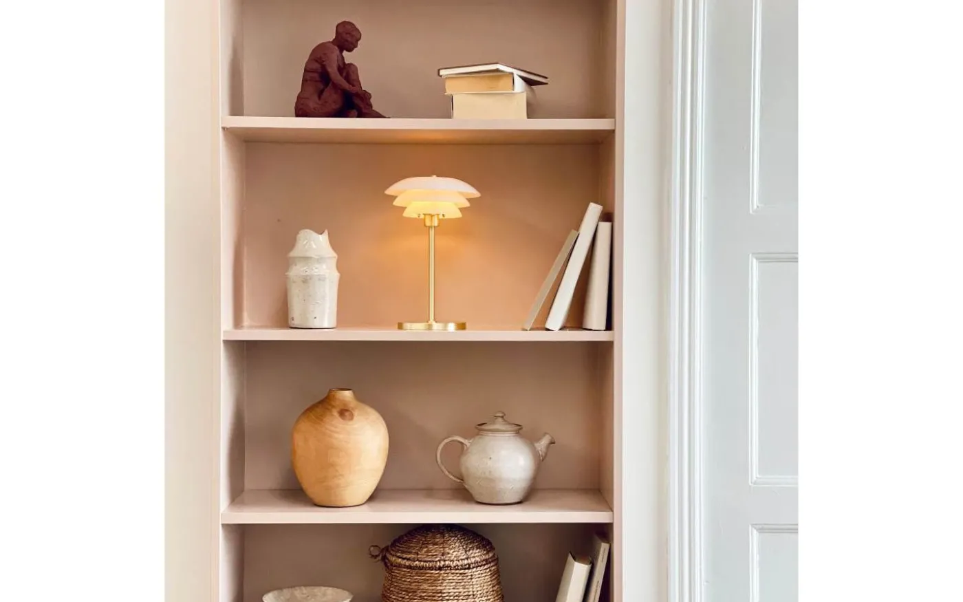 DL20 Uppladdningsbar Bordslampa 30cm LED 3000K 1,5W Opal/Mässing