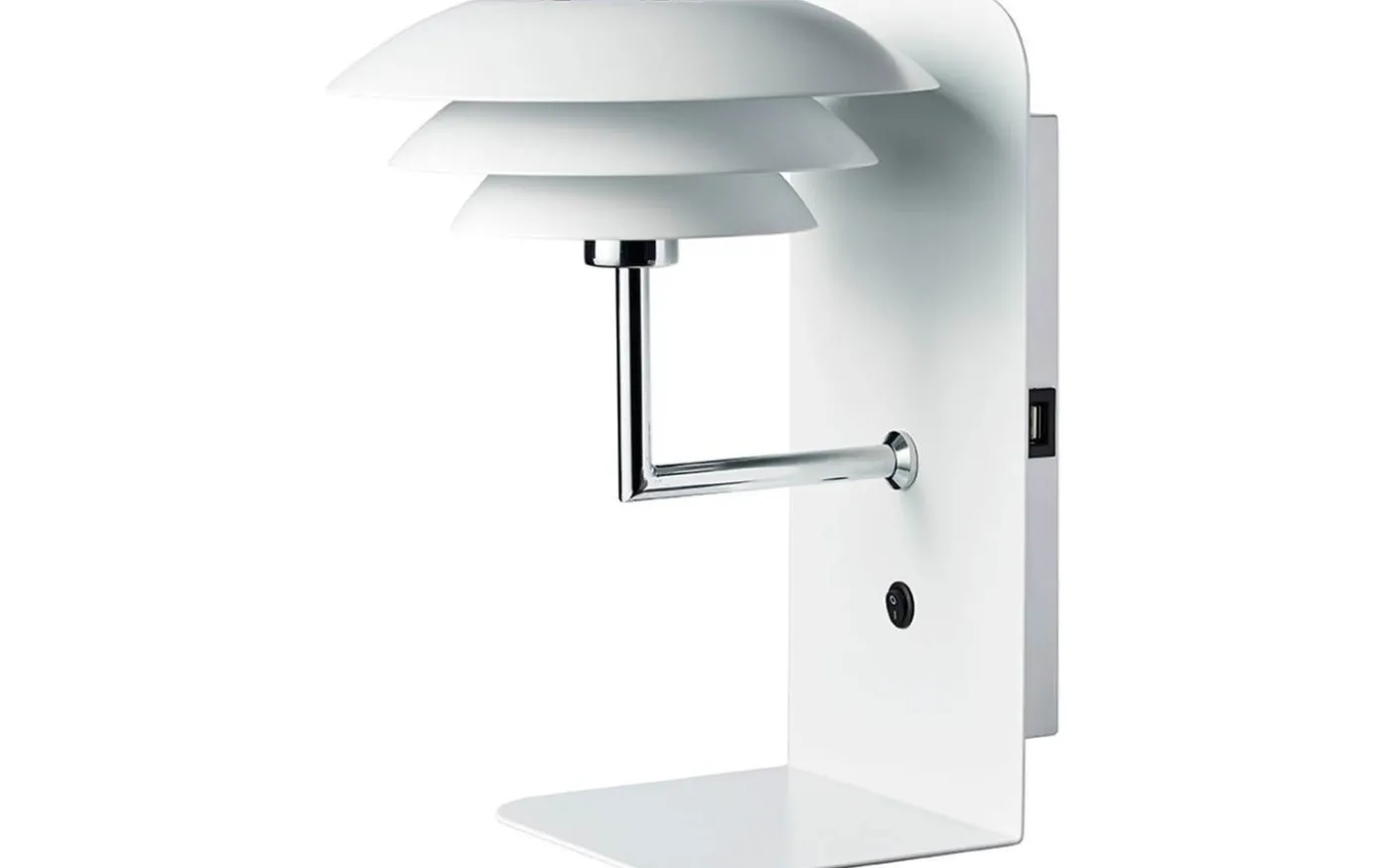 DL20 Vägglampa USB Vit/Krom