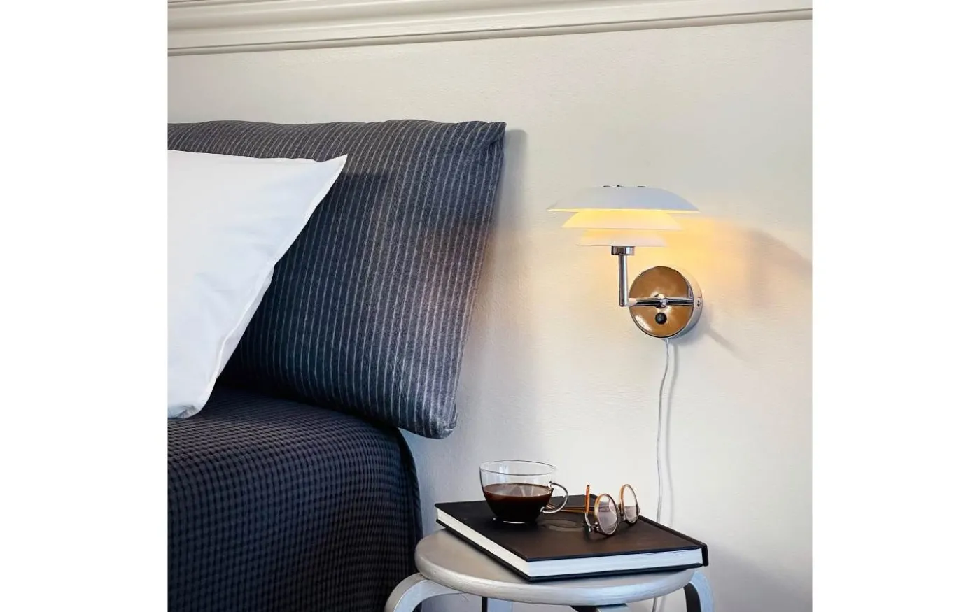 DL20 Vägglampa Vit/Krom