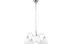 Dobby Takpendel 5-delad E27 borstad stål/alabaster