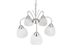 Dobby Takpendel 5-delad E27 borstad stål/alabaster