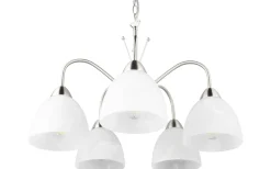 Dobby Takpendel 5-delad E27 borstad stål/alabaster