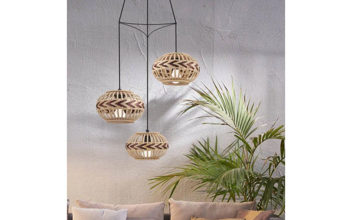 Dondarrion Taklampa 57cm 3L Natur/Svart