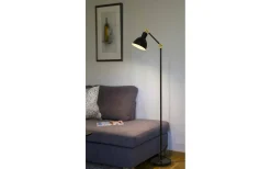 Dublin Golvlampa 140cm Svart/Matt Mässing