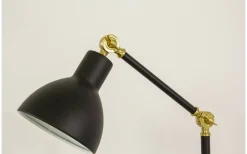Dublin Golvlampa 140cm Svart/Matt Mässing
