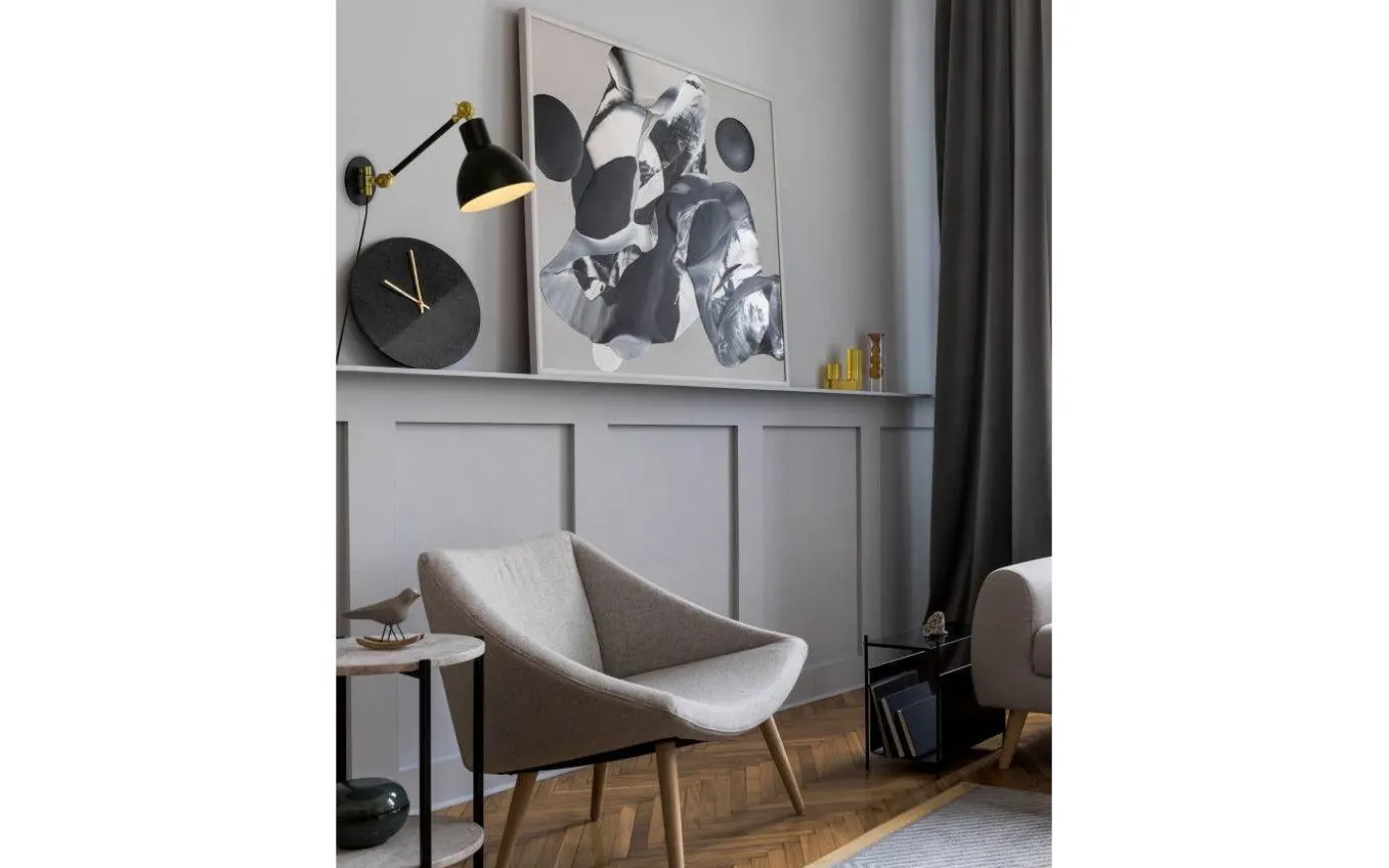 Dublin Vägglampa Svart/Mässing