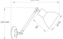 Dublin Vägglampa Svart/Mässing