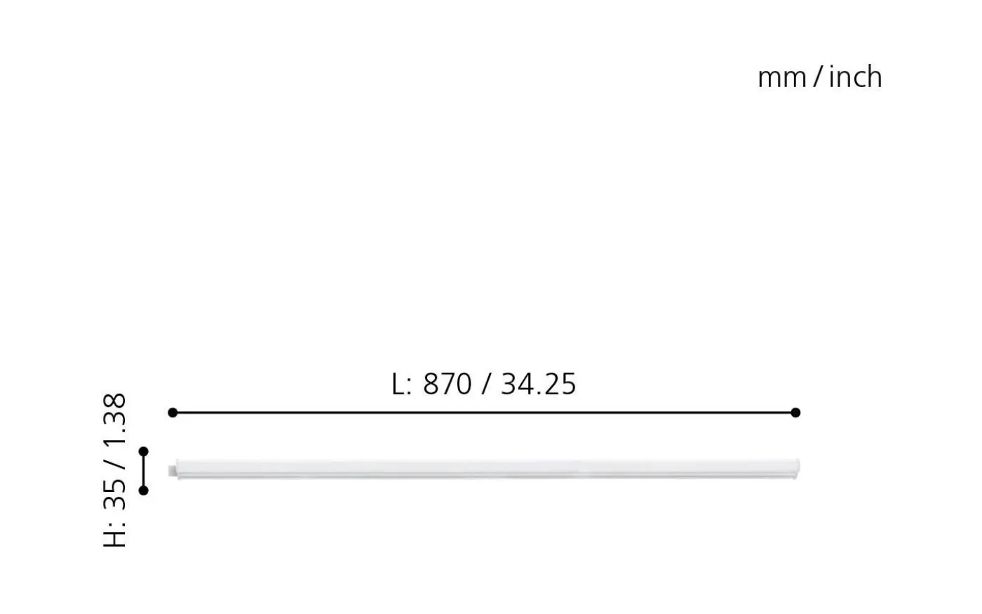 Dundry Bänkbelysning 87cm LED 4000K 9W Vit