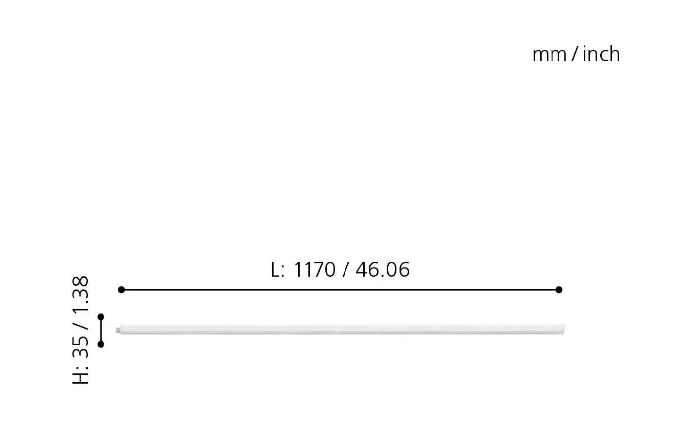 Dundry Bänkbelysning 117cm LED 4000K 13W Vit