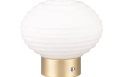 Earl Bordslampa LED matt mässing/vit uppladdningsbar