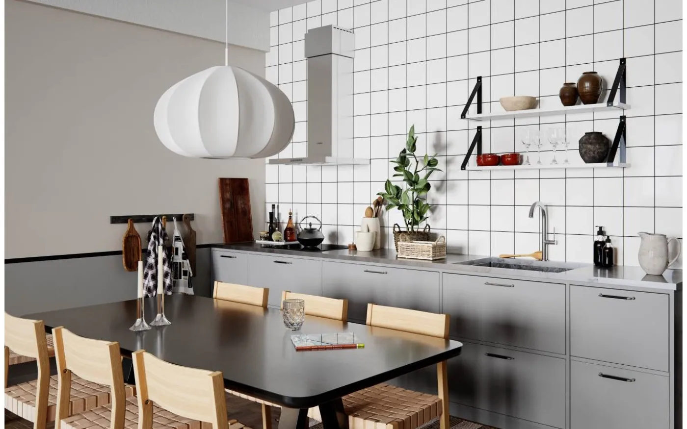 Ebba Taklampa 60cm Vit